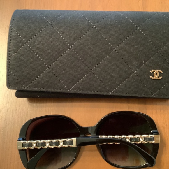 CHANEL 57MM PILLOW POLARIZED BLACK SUNGLASSES - Picture 3 of 5